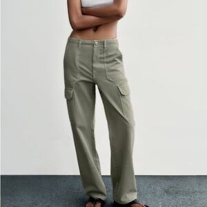 NWT  ZARA TRF Straight Leg Cargo Pants